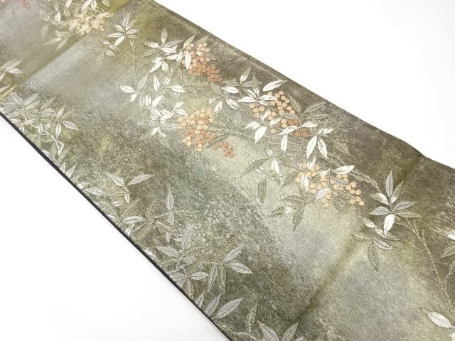 JAPANESE KIMONO / FUKURO OBI / SILK / WOVEN HEAVENLY BAMBOO